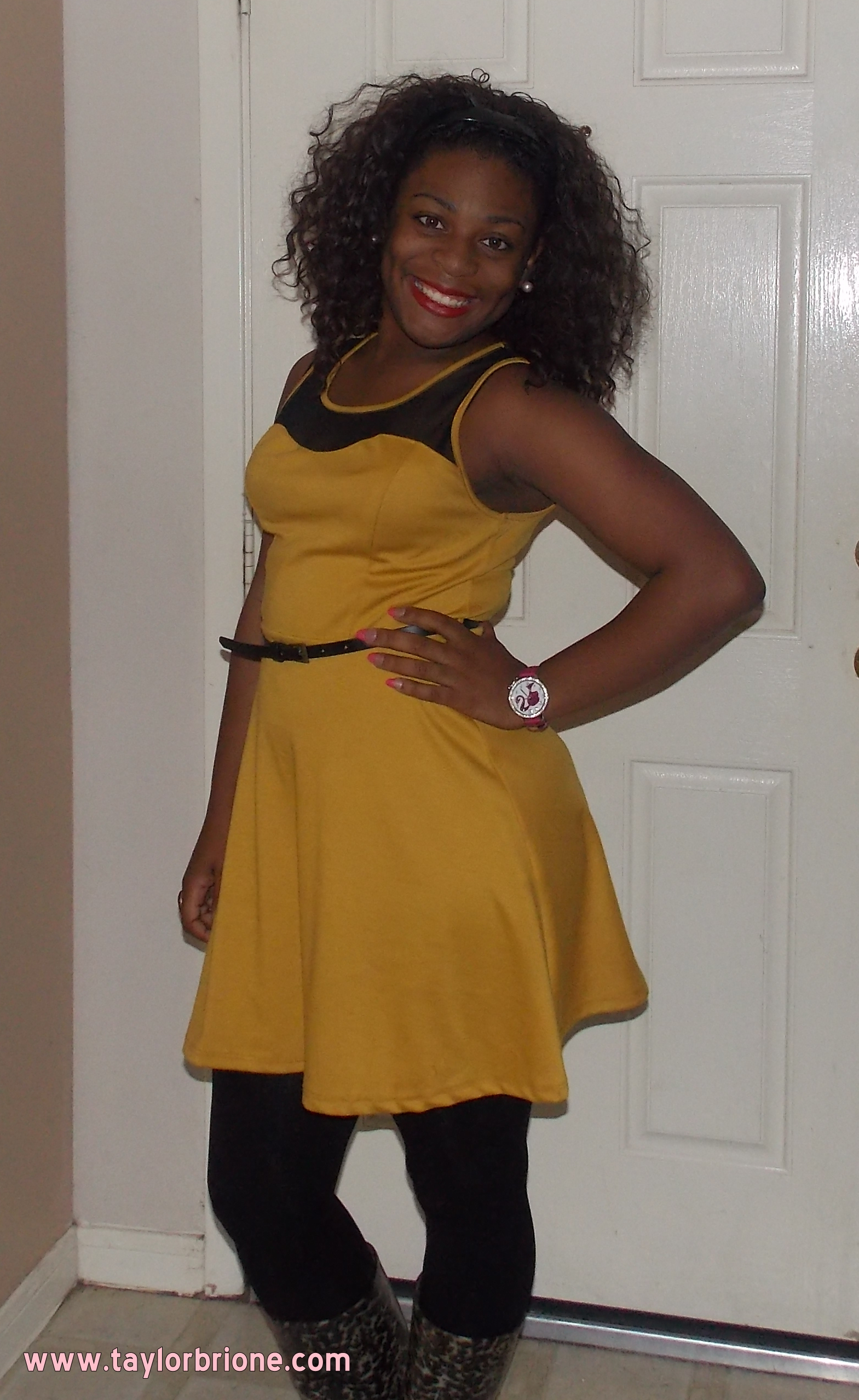 Houston Fashion Blogger wearing yellow mustard dress